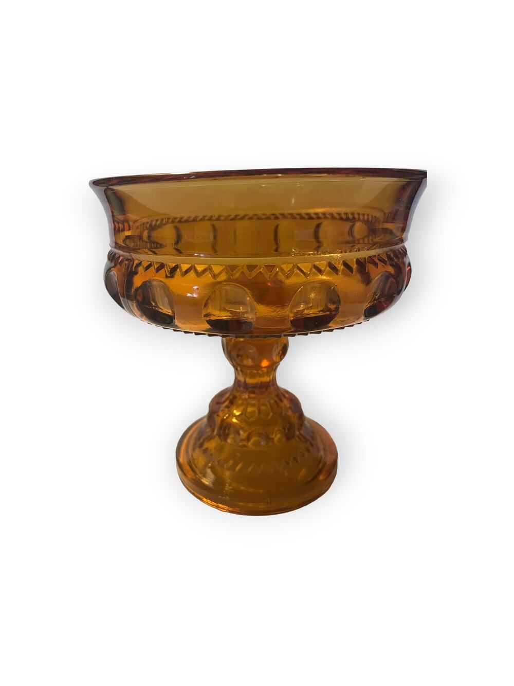 Vintage Indiana Glass  Kings Crown Compote/Candy Dish Amber